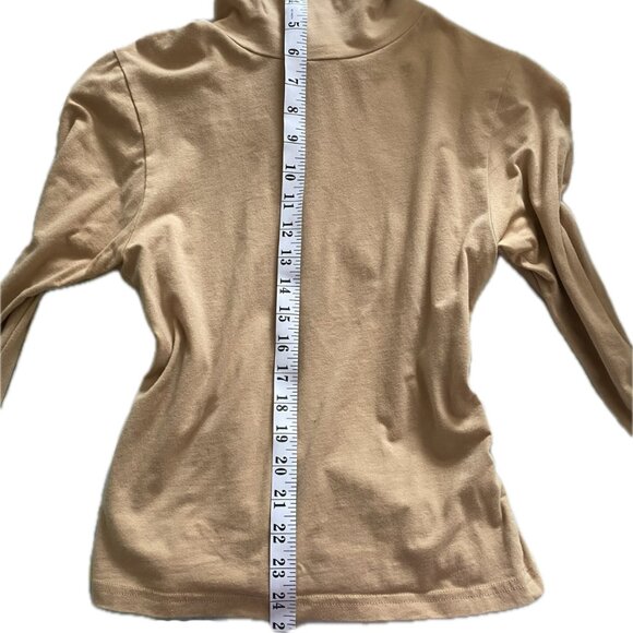 American Apparel Cotton Medium Beige/Nude Turtleneck - Picture 3 of 9